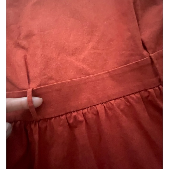 Sézane Marielle true wrap dress, terracotta (deep rust), linen cotton FR 34 - Picture 14 of 15
